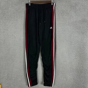 Vintage Y2K adidas track pants mens small black logo tapered gym athletic sweats
